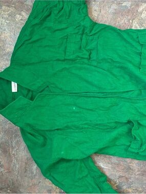 Liz Claiborne Emerald Green Button-Front Top